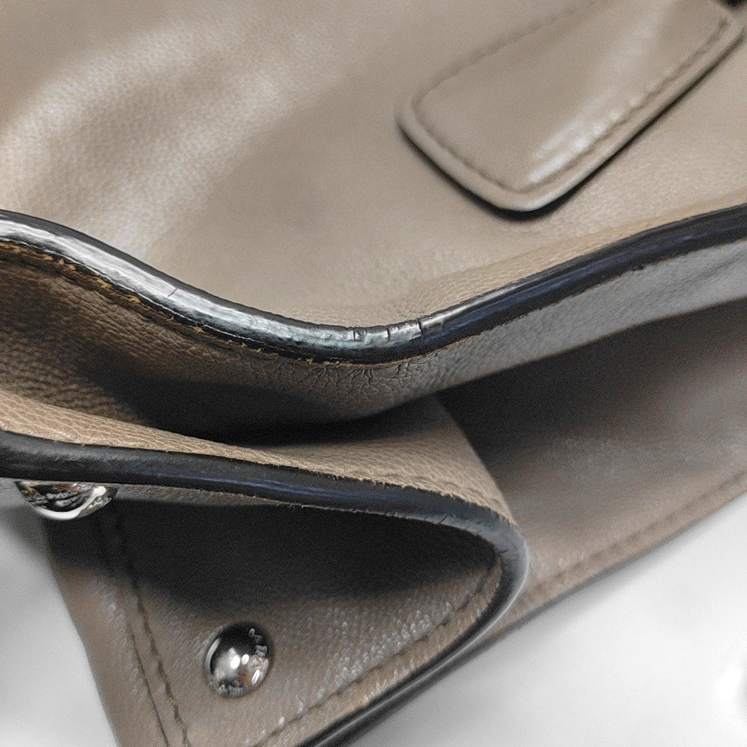 Authenticated pre-owned  Galleria Small Calfskin Gray - Tote Bag at Looply