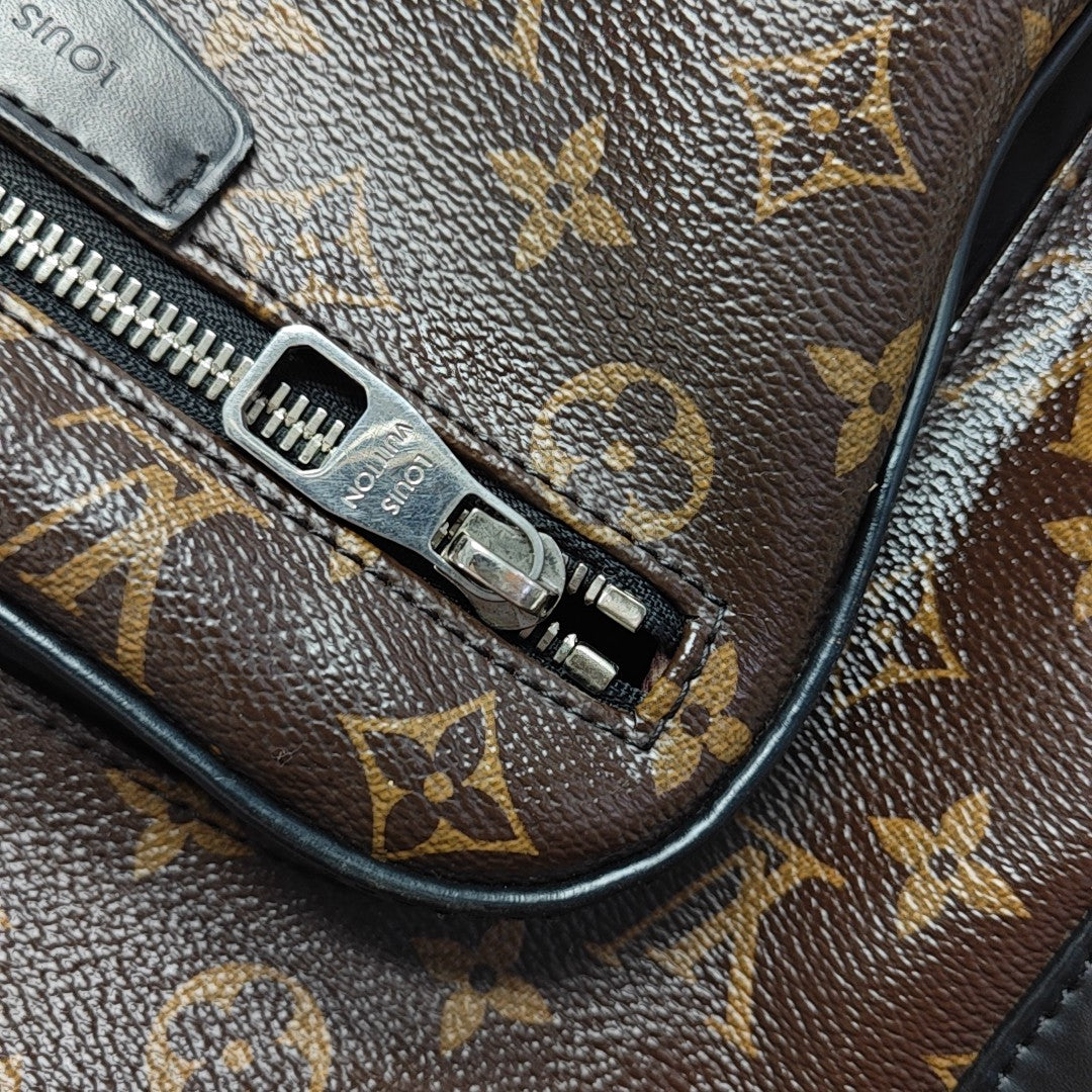 JOSH Monogram Coated Canvas Brown