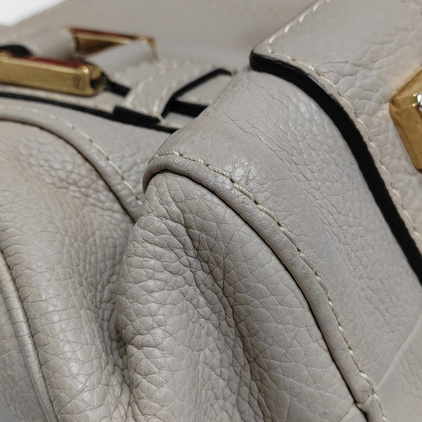 Calfskin Top Handle Bag Beige