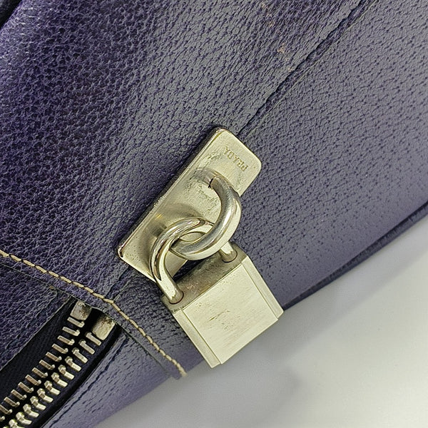 Calfskin Top Handle Bag Purple