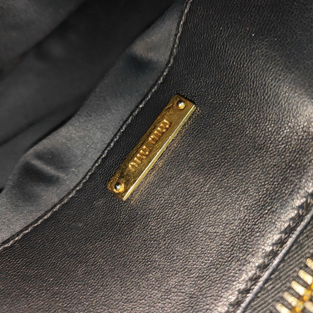Quilted Lambskin Shoulder Bag Black
