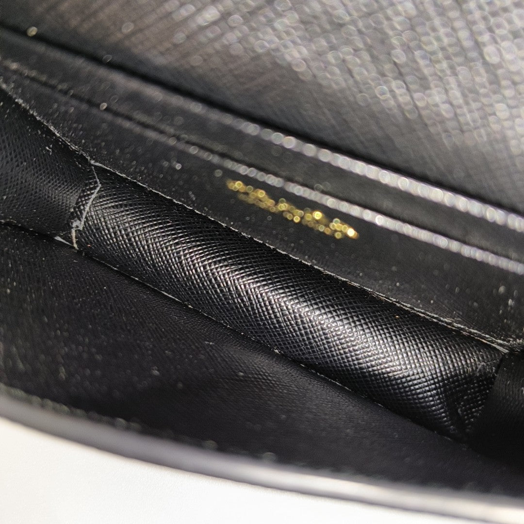 Fold Wallet Saffiano Calfskin Black