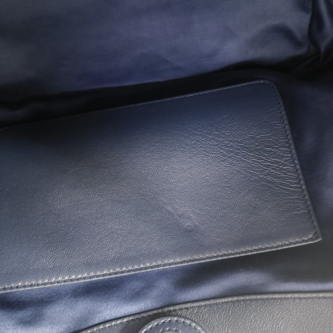 Quilted Lambskin Tote Bag Blue