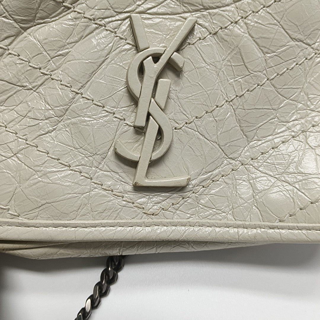 Authenticated pre-owned  NIKI Mini Chevron, Quilted Calfskin White - Shoulder Bag at Looply
