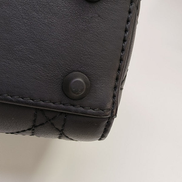 Lady Dior Mini Cannage Calfskin Black