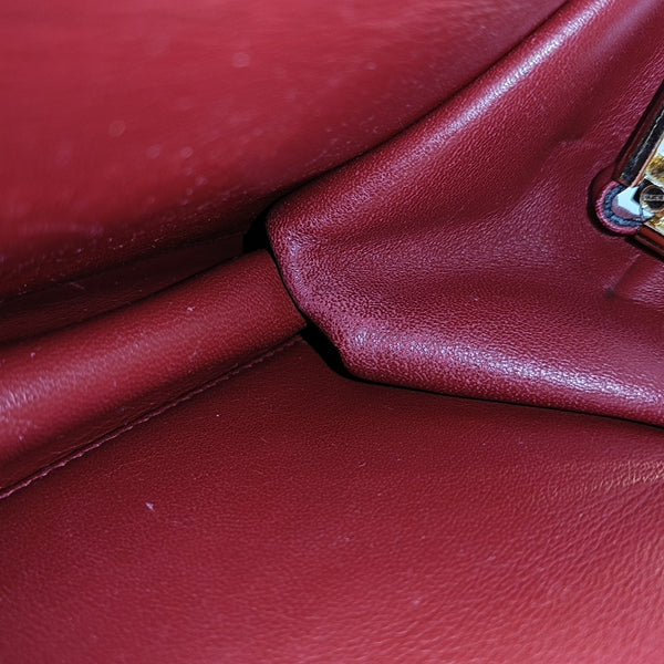 Light Frame Saffiano Calfskin Red