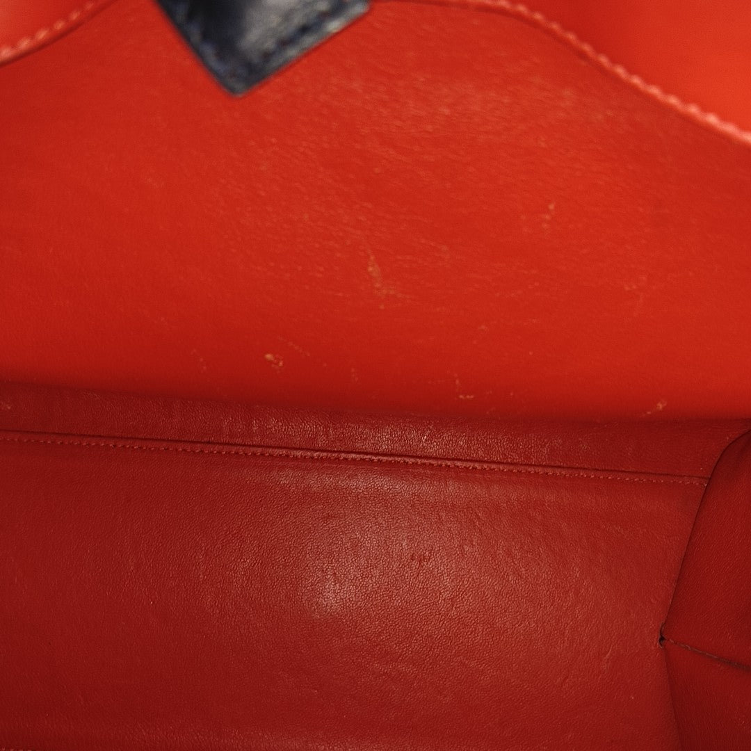 Calfskin Top Handle Bag Blue