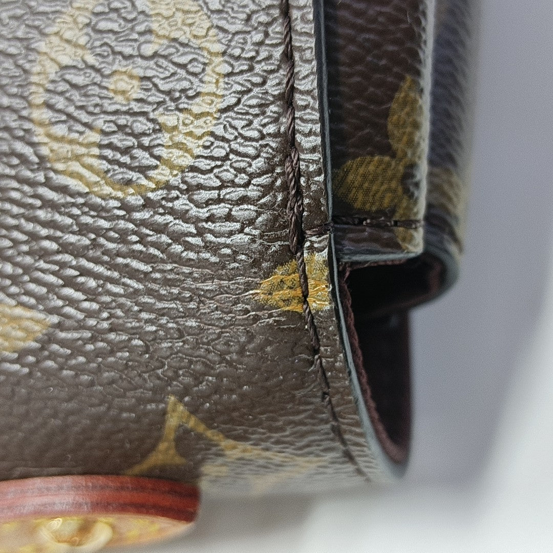 CLUNY MM Monogram Coated Canvas Brown