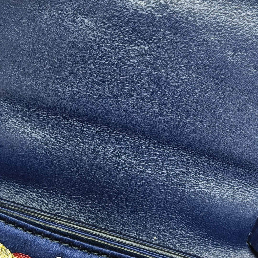Silk Satin Top Handle Bag Blue