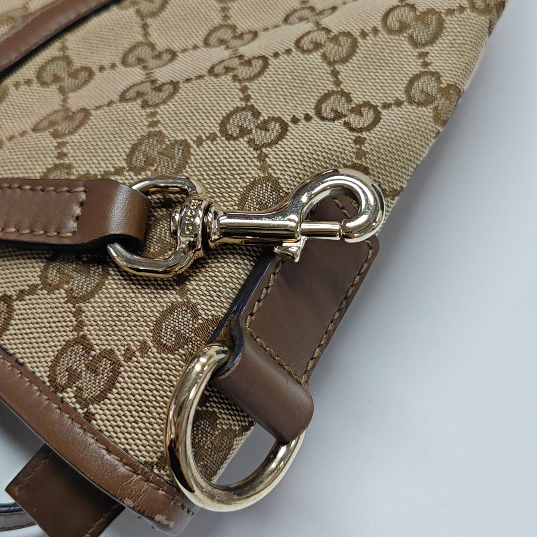 Monogram Canvas Shoulder Bag Brown