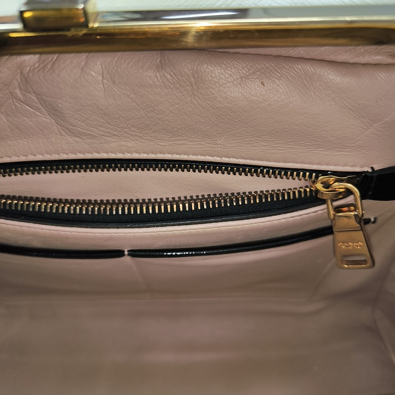 Saffiano Calfskin Top Handle Bag Black