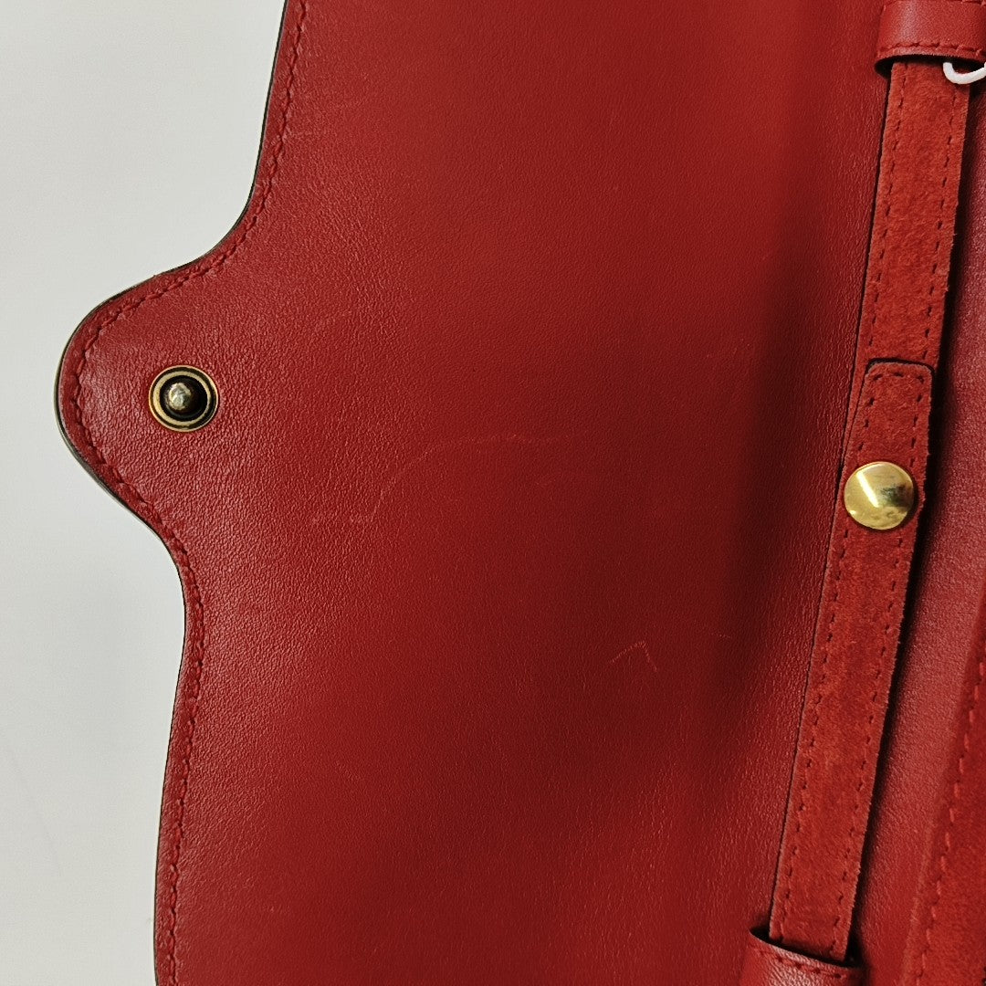 Suede Shoulder Bag Red