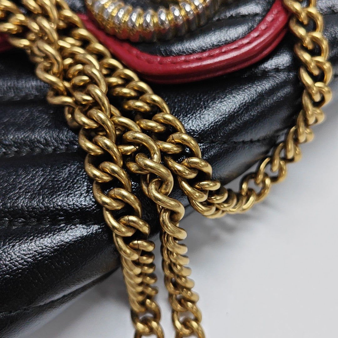 GG Marmont Mini Quilted Calfskin Black