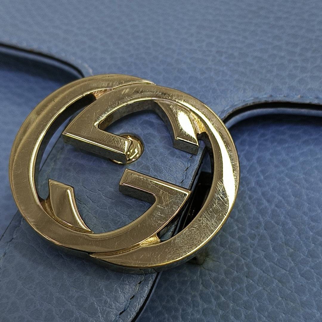 Interlocking G Small Calfskin Blue