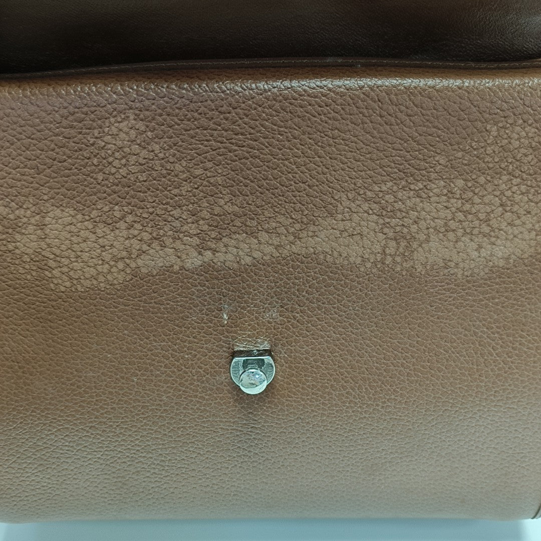 Calfskin Top Handle Bag Brown