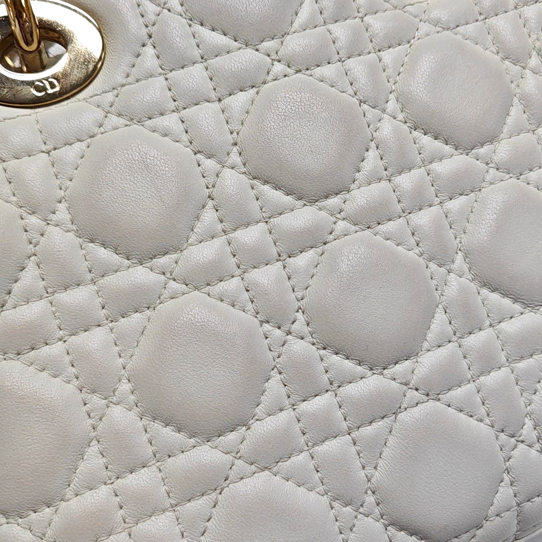 Lady Dior Cannage Lambskin White