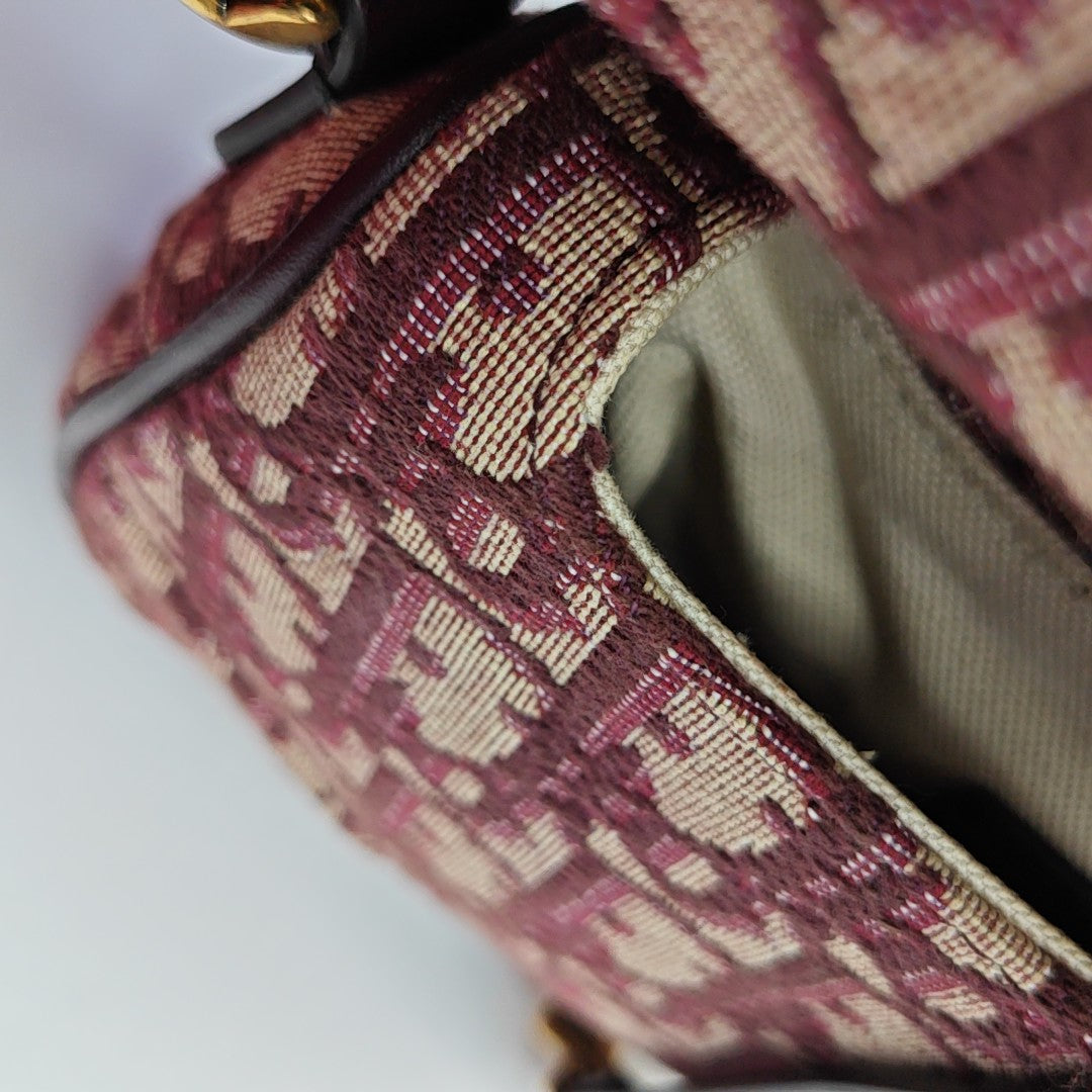 Authenticated pre-owned  Saddle Mini Oblique Canvas Red - Shoulder Bag at Looply