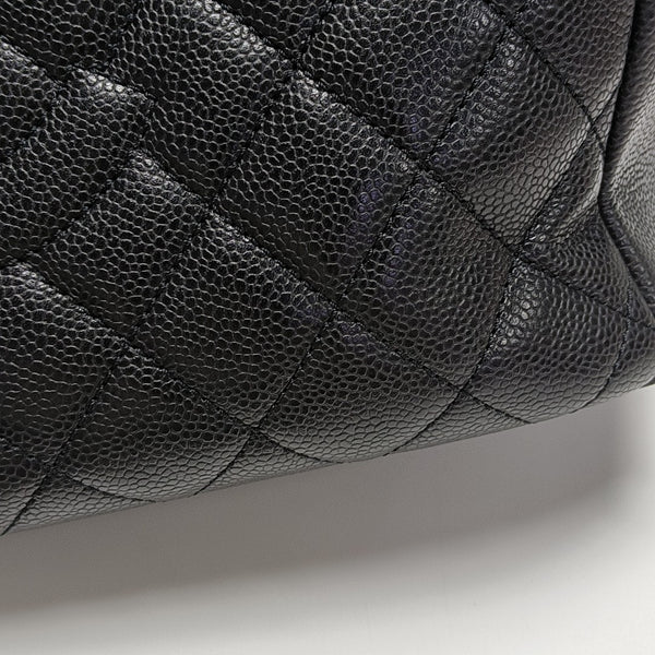 CHANEL GST Large Quilted Grained Calfskin Brown