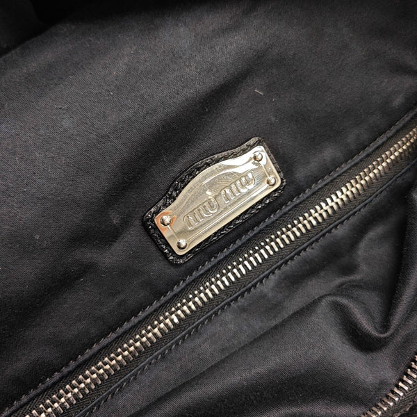 Quilted Patent Leather Tote Bag Black