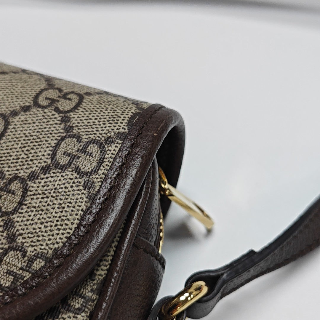 Monogram Coated Canvas Shoulder Bag Mini Beige