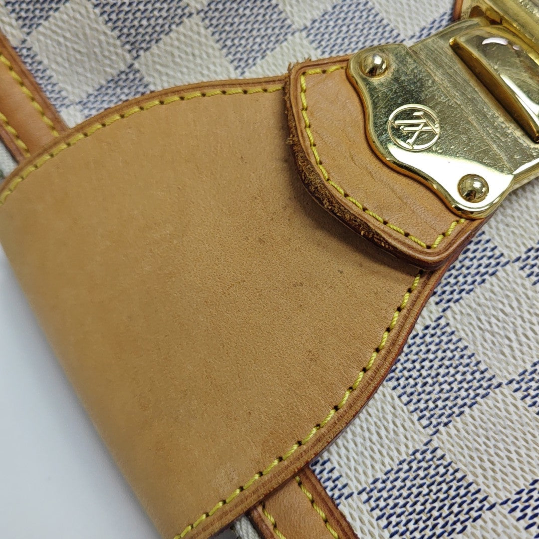 STRESA Damier Azur Coated Canvas White