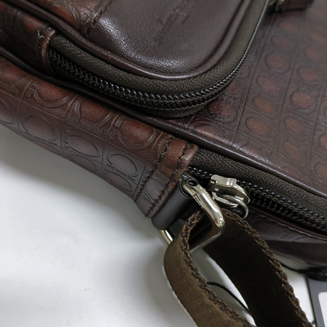 Calfskin Shoulder Bag Brown