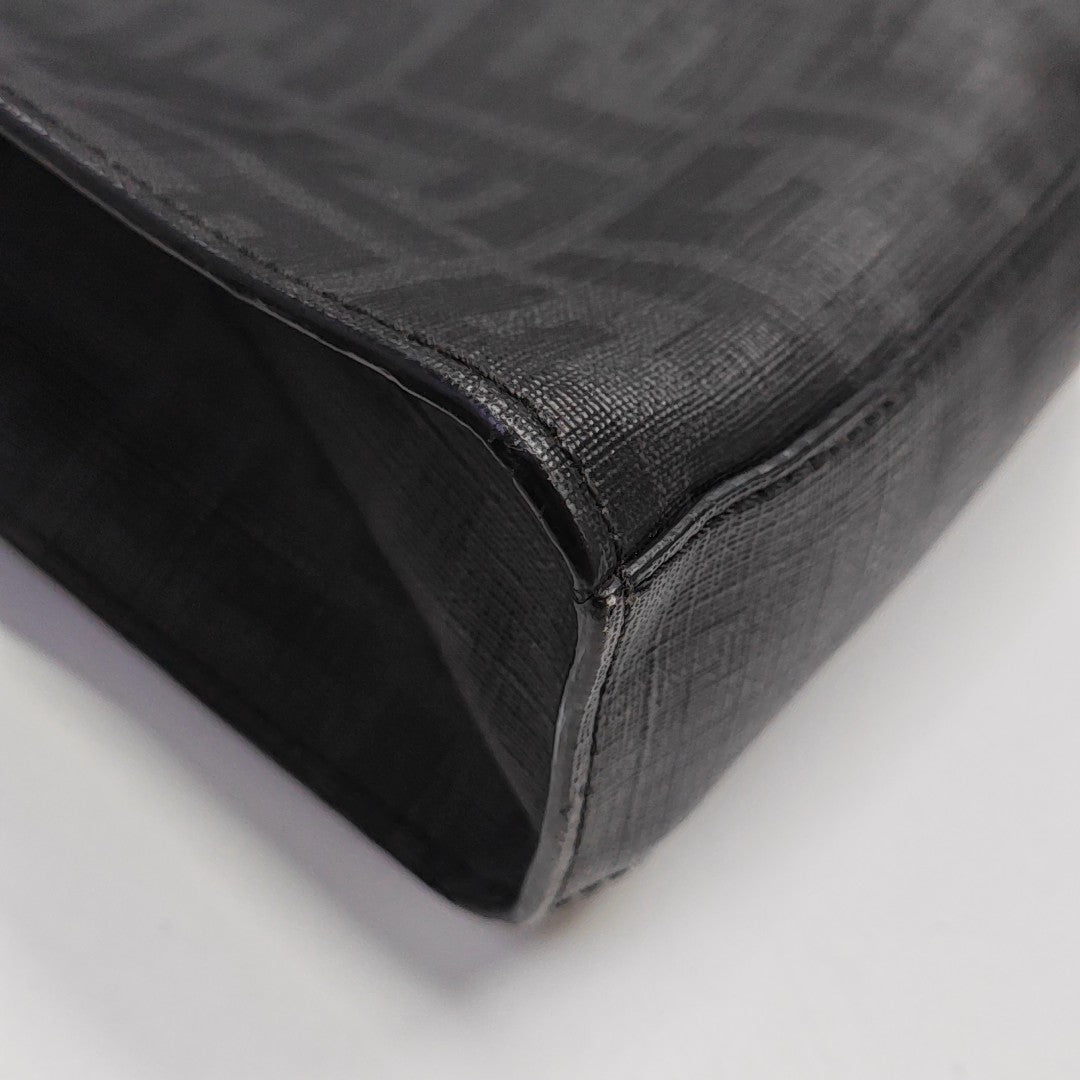 Coated Canvas Shoulder Bag Black