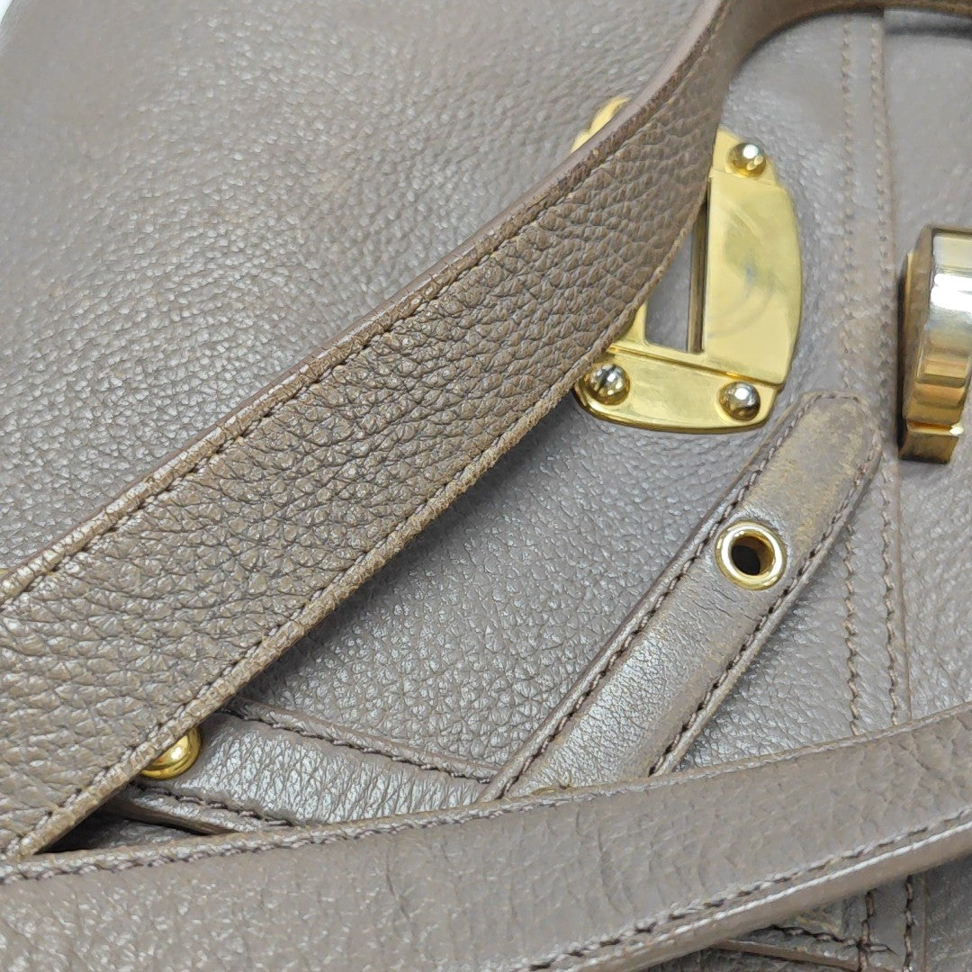 Calfskin Shoulder Bag Gray