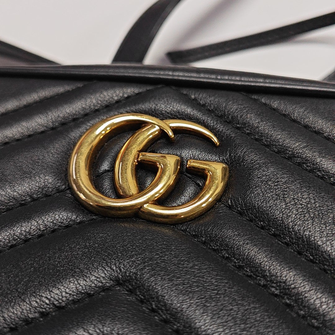GG Marmont Mini Quilted Calfskin Black