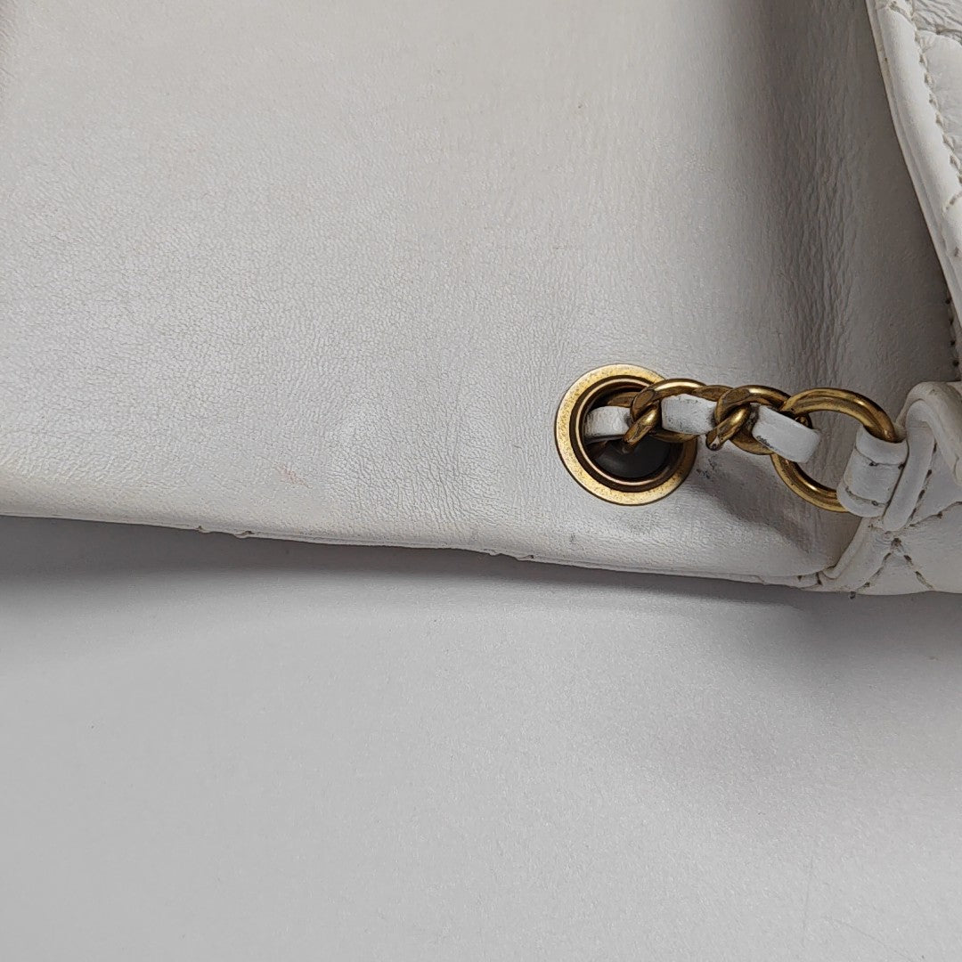 CLASSIC FLAP Mini Quilted Lambskin White