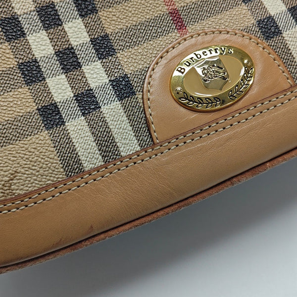 Coated Canvas Shoulder Bag Brown