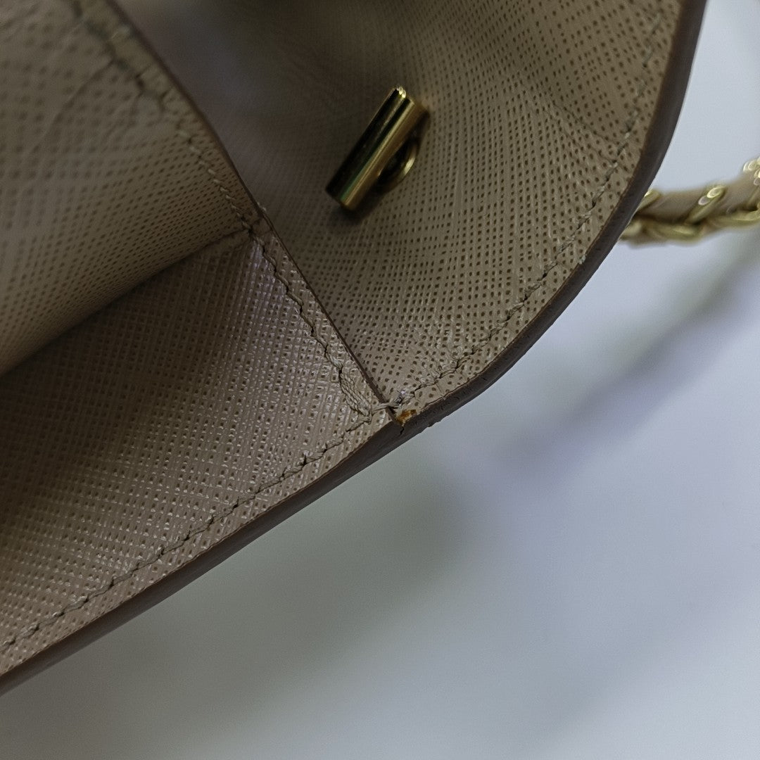 Calfskin Shoulder Bag Beige