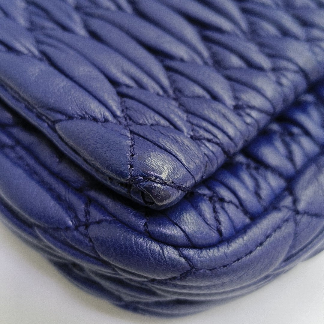 Quilted Lambskin Shoulder Bag Blue