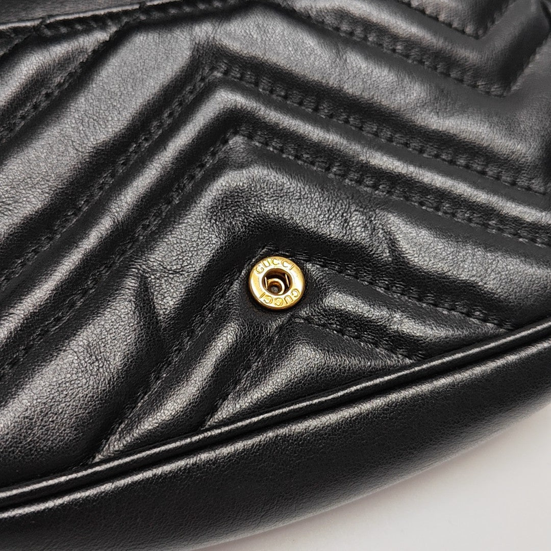 GG Marmont Mini Quilted Calfskin Black