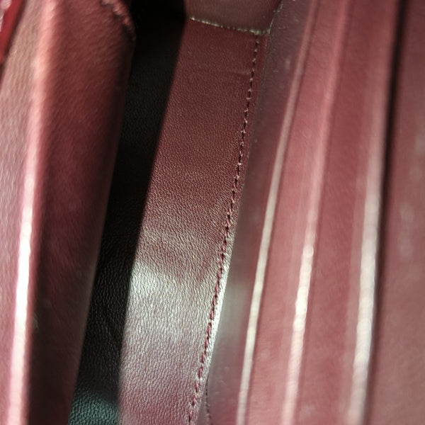 Hourglass Wallet On Chain Mini Calfskin Red