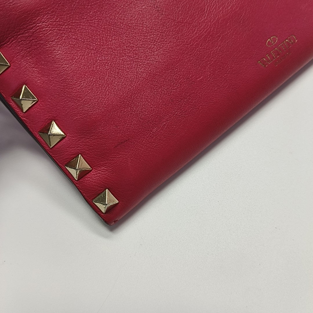 Rockstud Calfskin Red