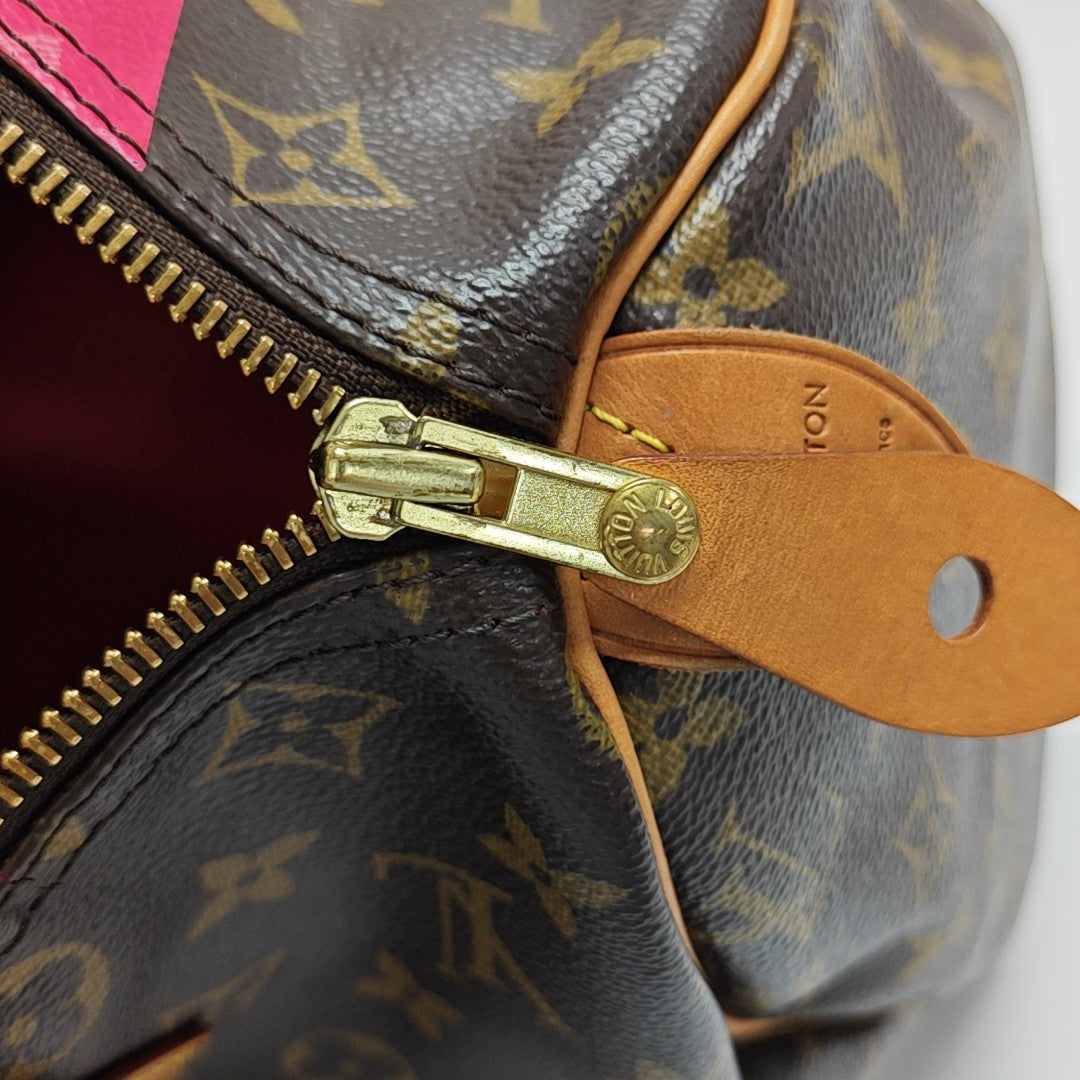 SPEEDY 30 Monogram Coated Canvas Brown