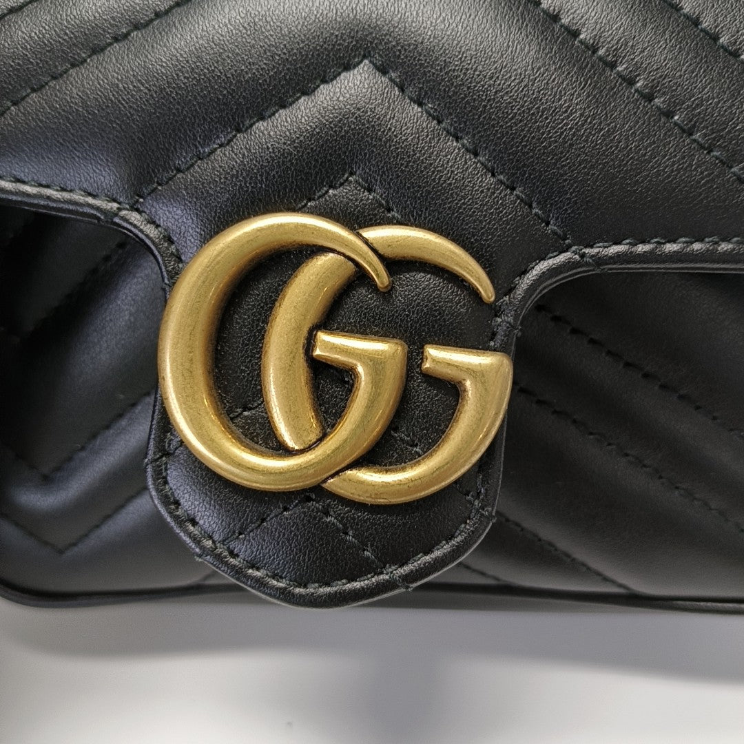 GG Marmont Mini Quilted Calfskin Black