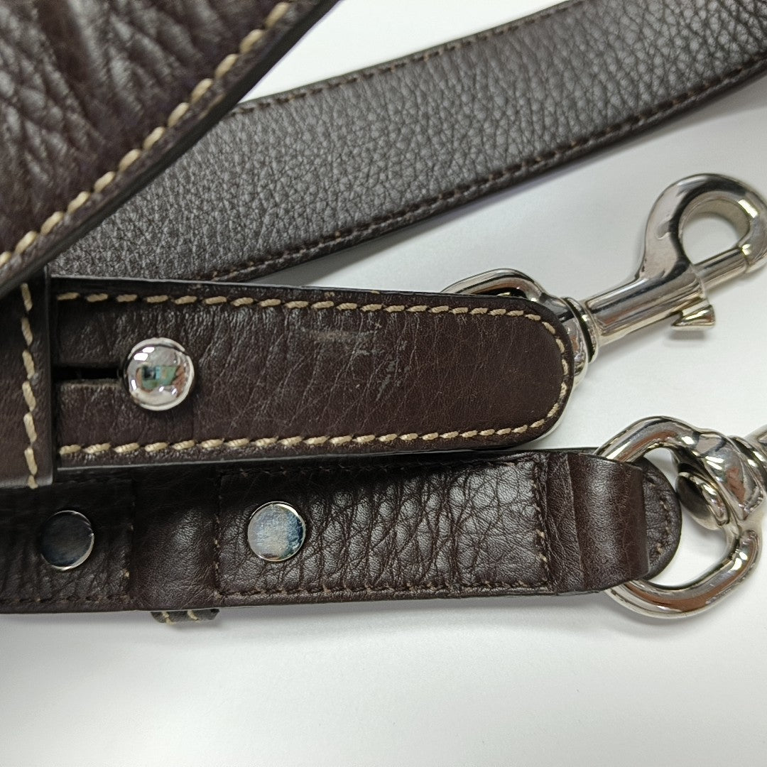 Monogram Canvas Shoulder Bag Brown