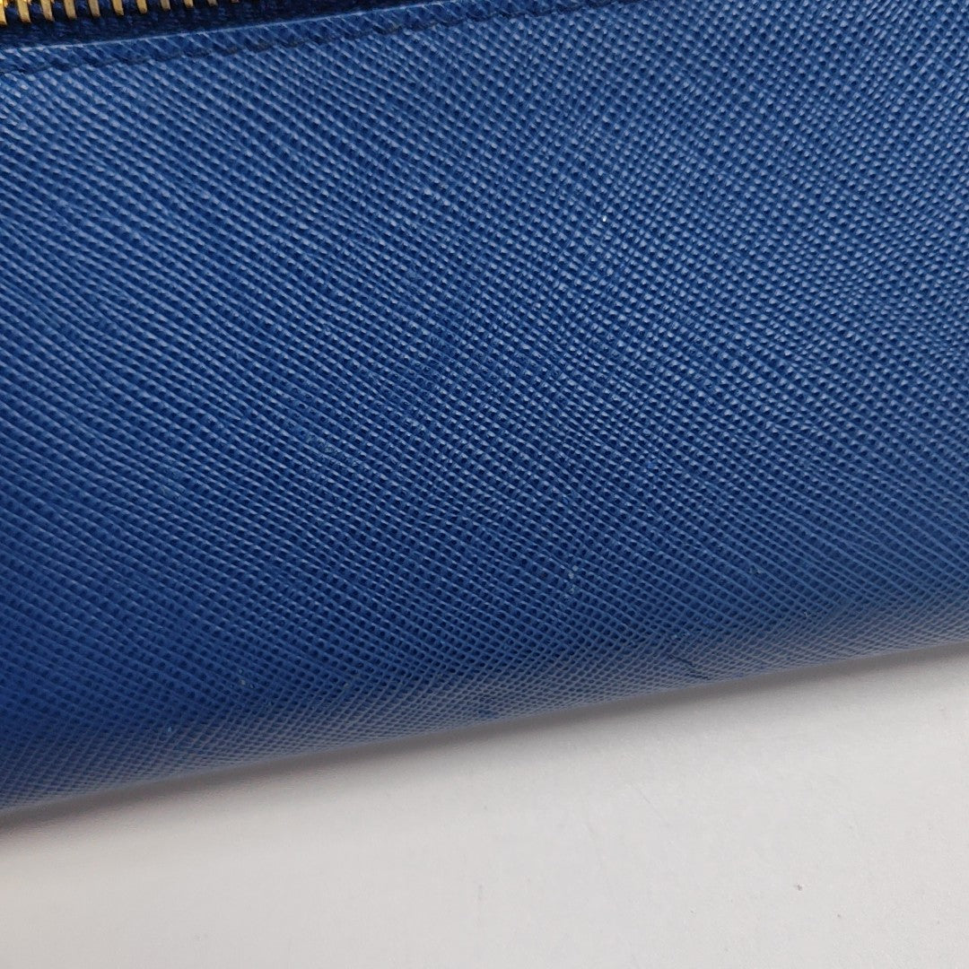 Envelope Wallet Saffiano Calfskin Blue