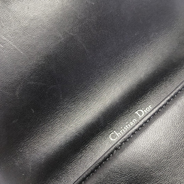 Cannage Calfskin Shoulder Bag Black
