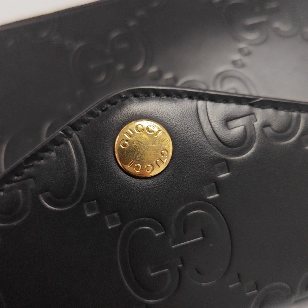 Monogram Calfskin Shoulder Bag Mini Black