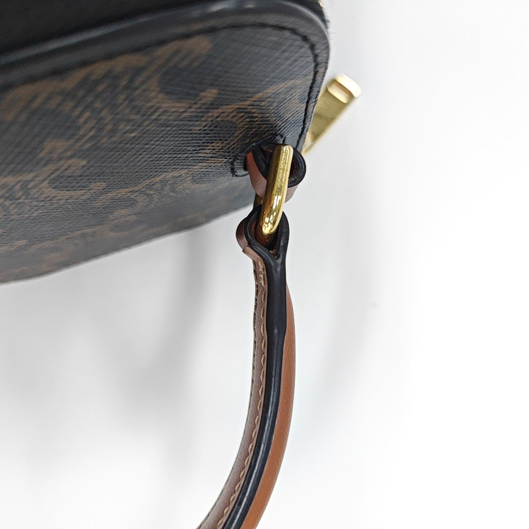Coated Canvas Shoulder Bag Black