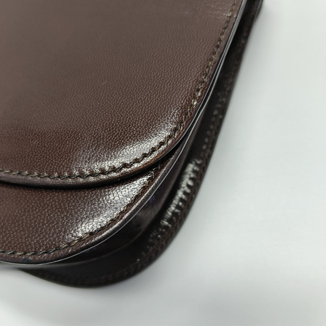 Calfskin Top Handle Bag Brown