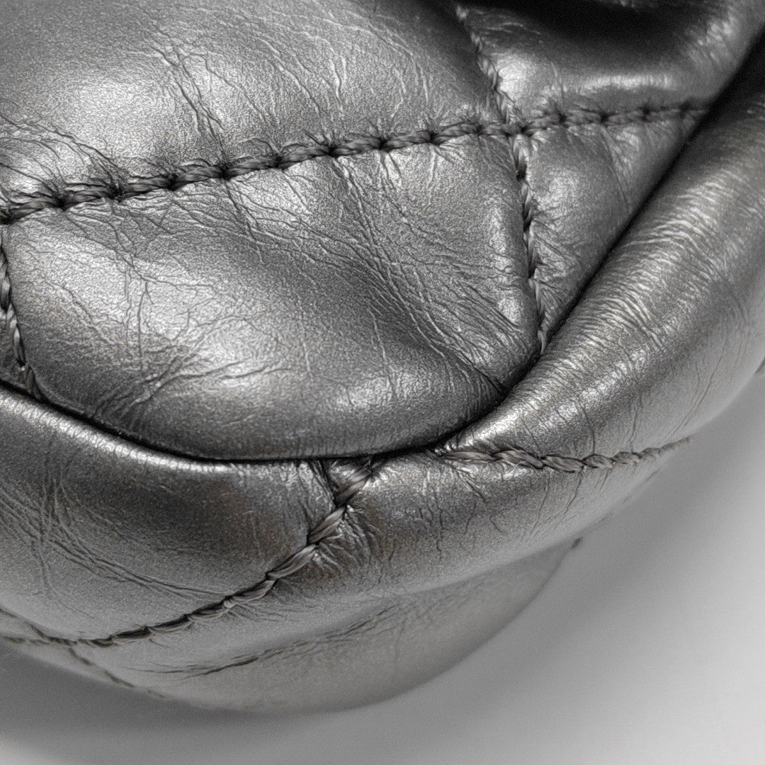 Quilted Calfskin Shoulder Bag Silver
