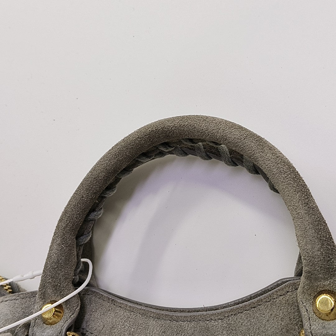Classic Metallic Edge City Mini Suede Gray