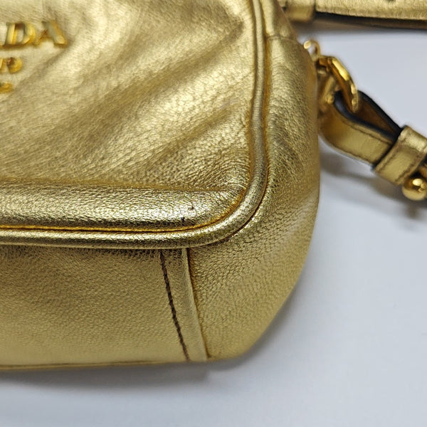 Calfskin Shoulder Bag Gold