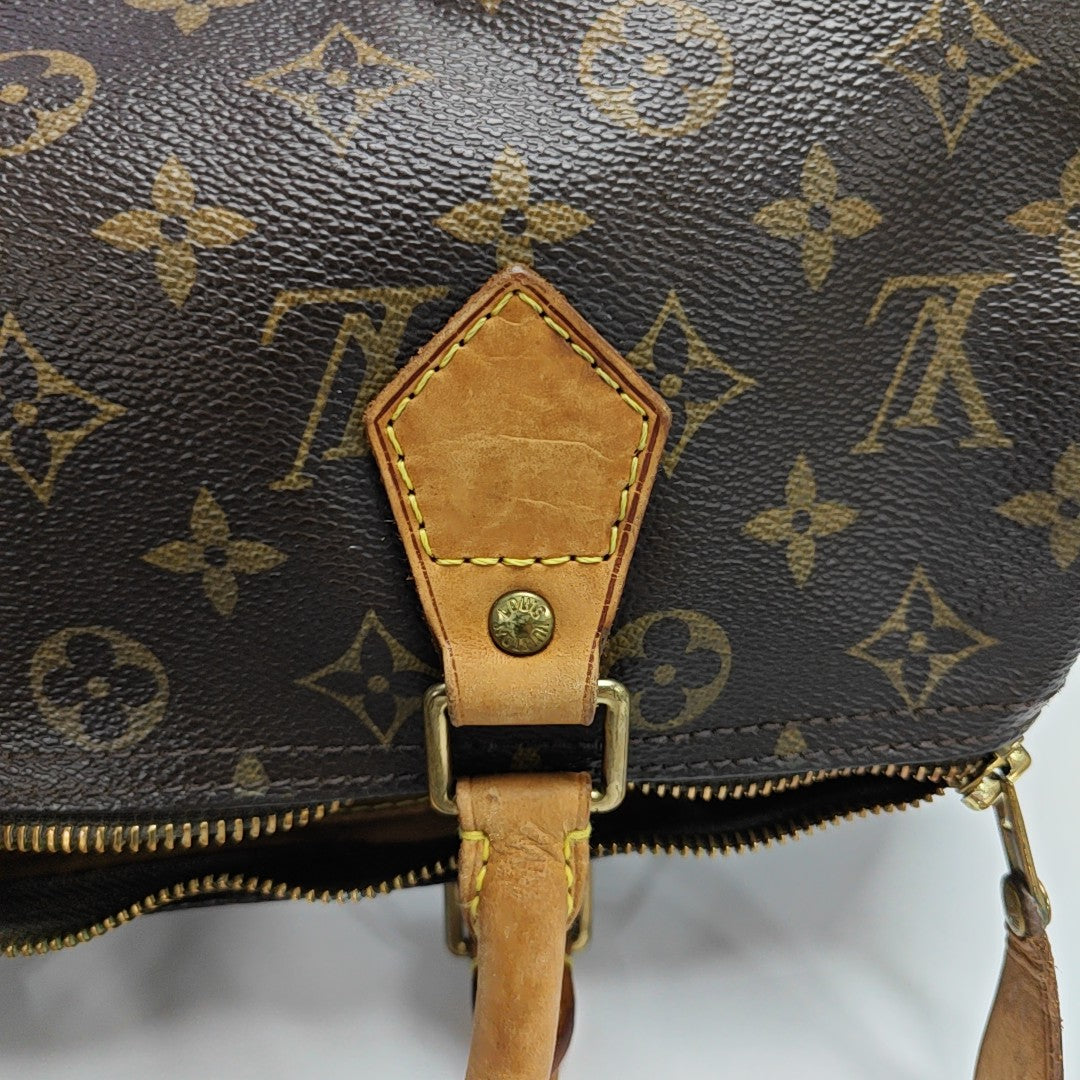 SPEEDY 30 Lona revestida Monogram marrón