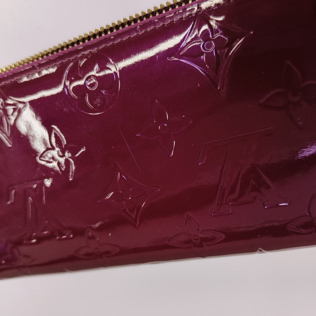 CLÉMENCE Monogram Patent Leather Purple Wallet