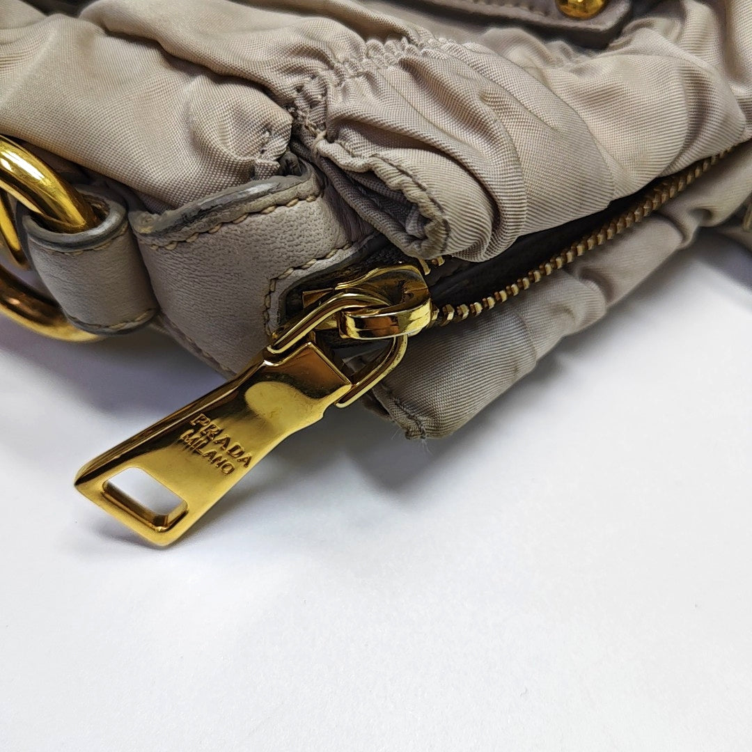 Gaufre Quilted Nylon Beige